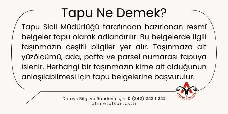 Tapu Ne Demek 