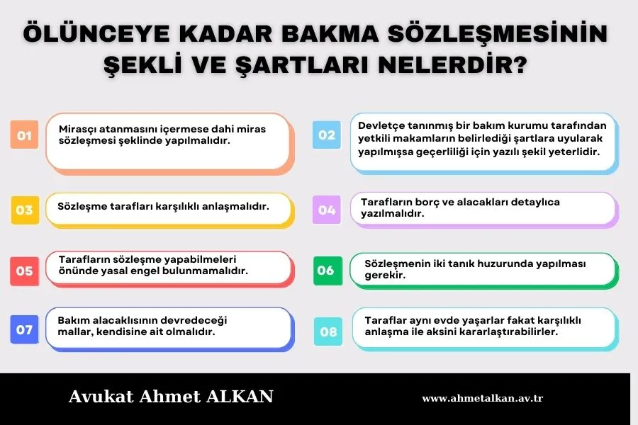 Ölünceye kadar bakma sözleşmesi nedir, nasıl yapılır, şekil şartları nelerdir?