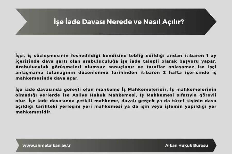 İşçinin işine iadesi davası nerede ve nasıl açılır